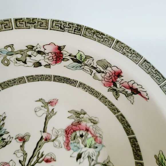 Vintage Johnson Bros Indian Tree 8" Round Serving Bowl Oriental Red Green Floral - Picture 4 of 10